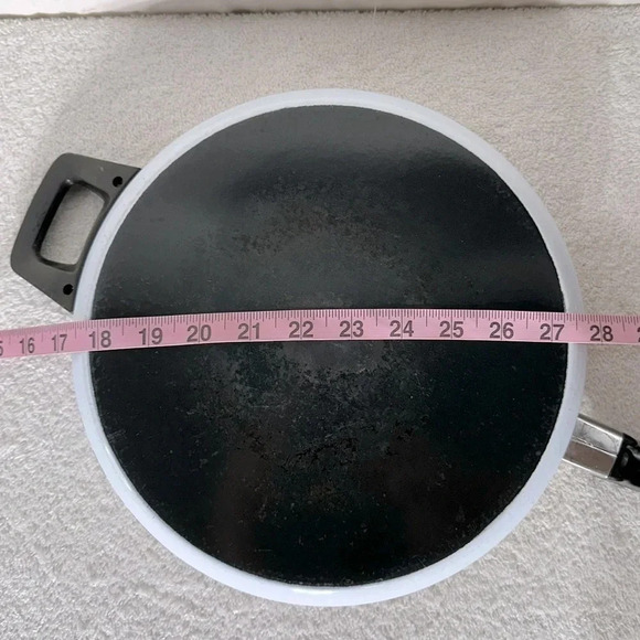 Vintage Enamelware Brown Paisley Frying Pan Skillet With Lid - Picture 15 of 16